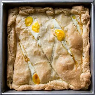 Torta de ovo, batata e presunto