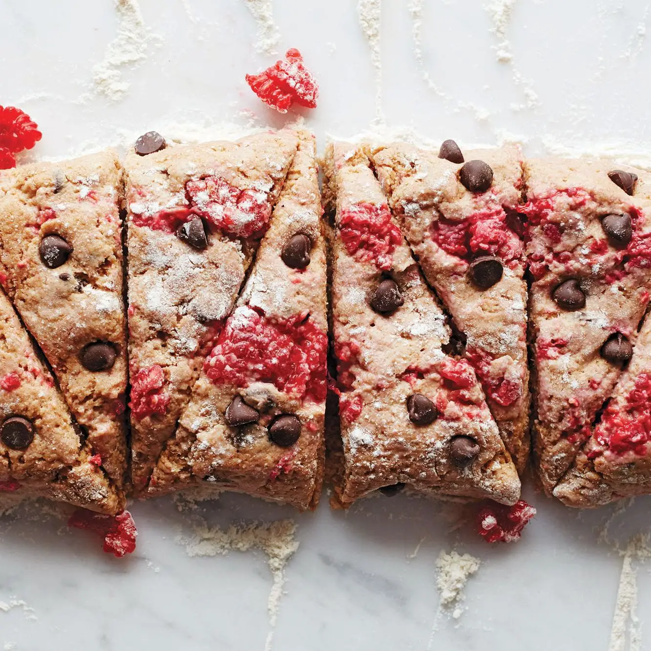 Scones de chocolate de framboesa