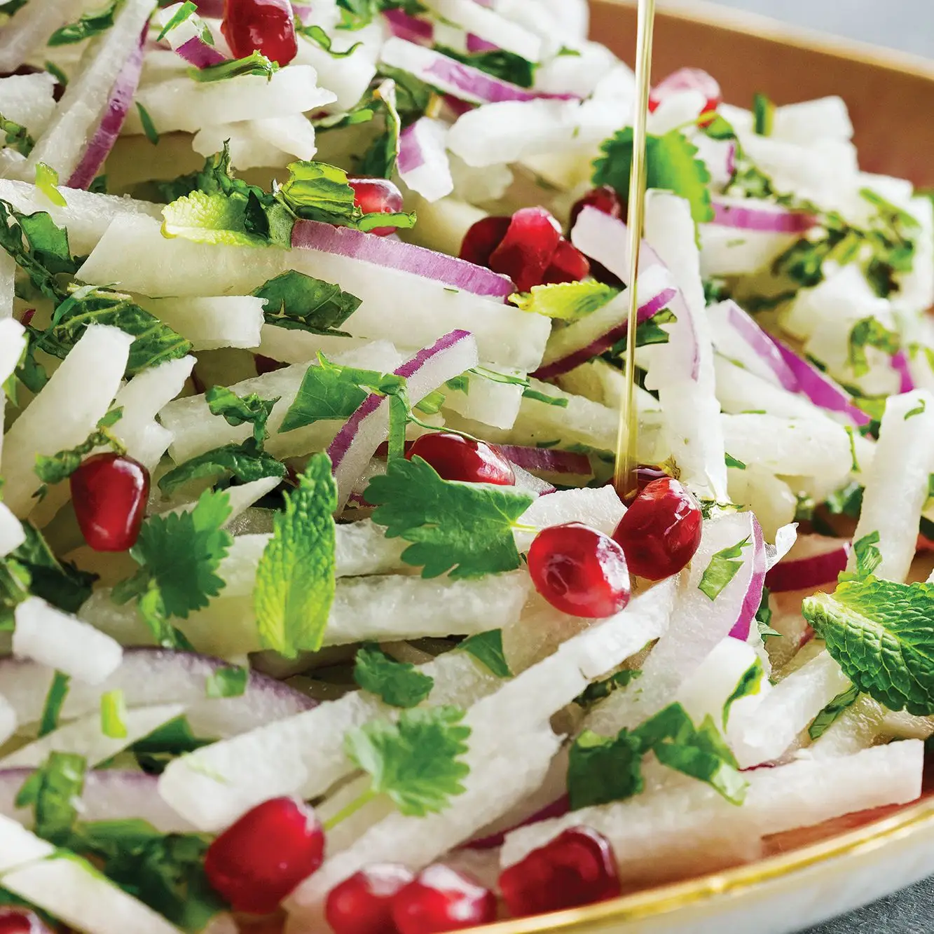 Jicama e salada de romã