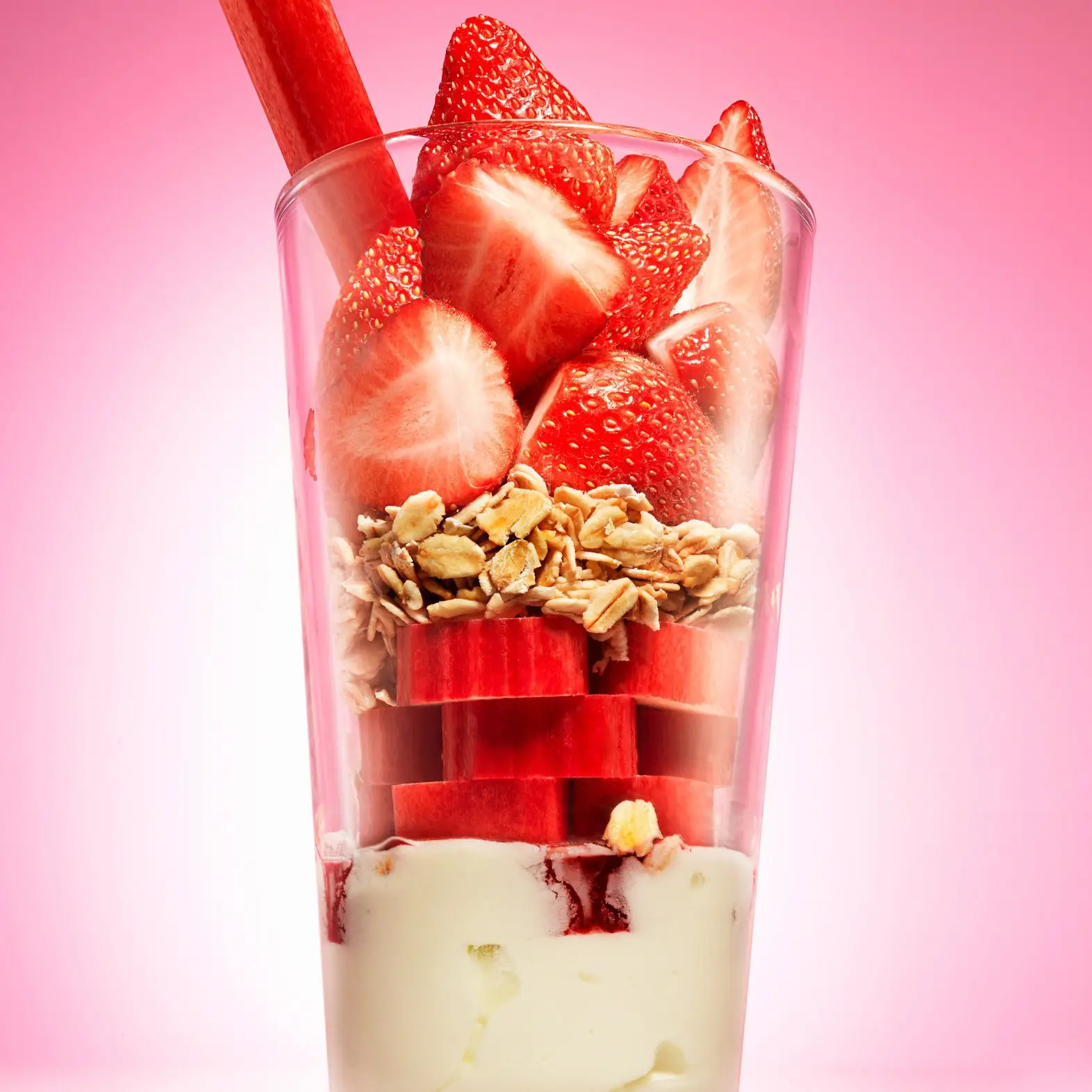 Smoothie de rubarbo de morango