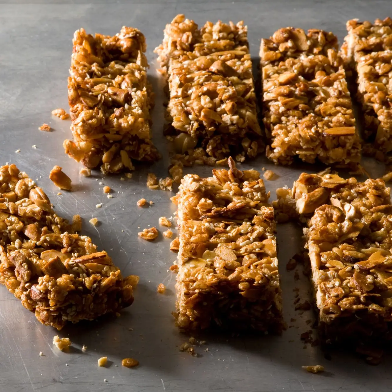 Barras de nozes e cereais em borracha