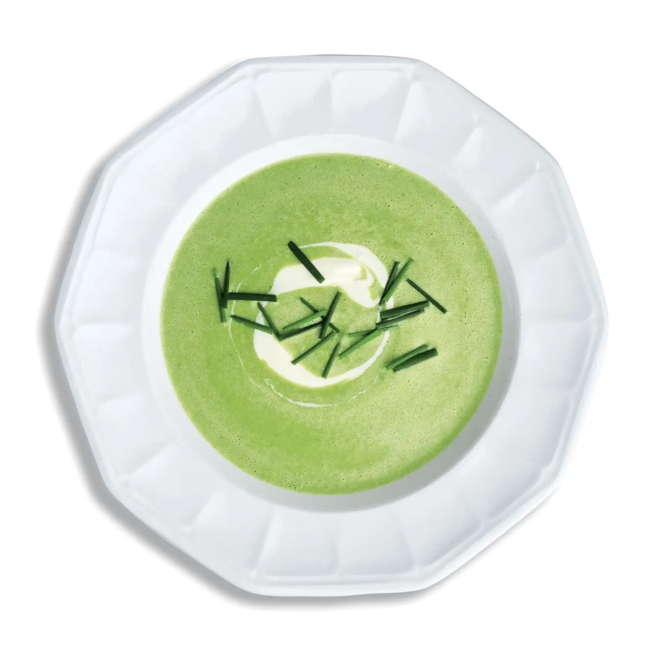 Sopa verdes murcha com crème fraîche