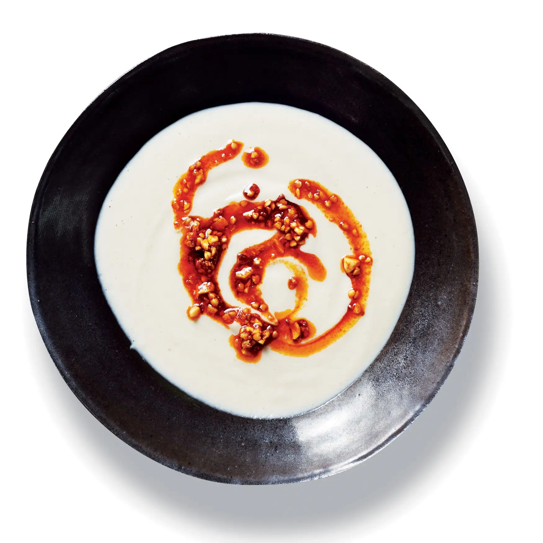 Sopa de couve-flor com trigo grossa crocante