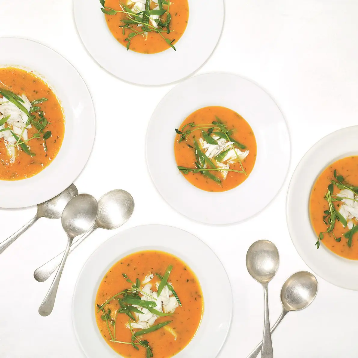 Tomaten- und Krabbensuppe