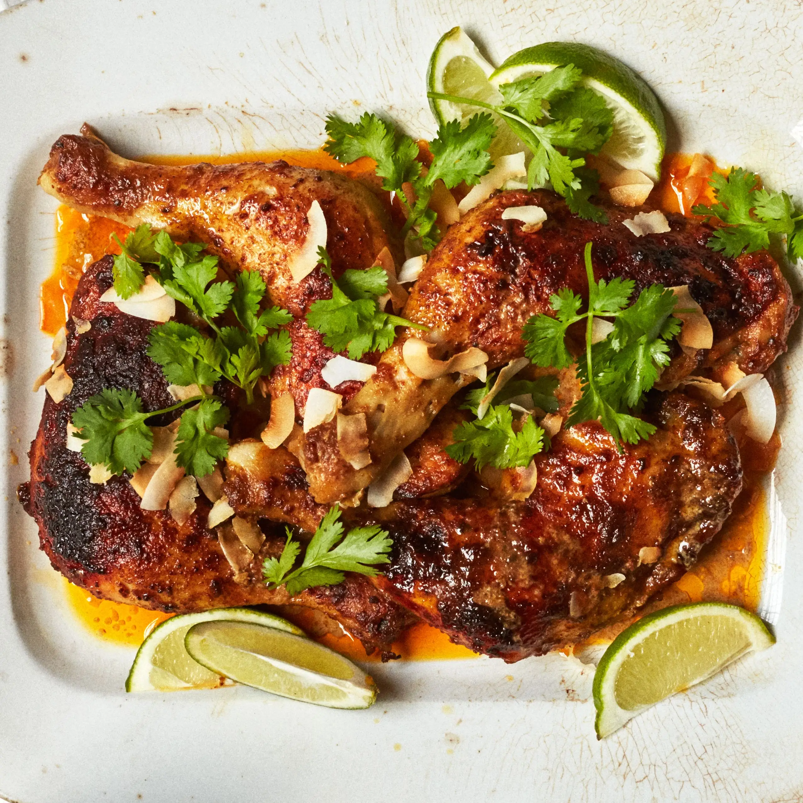 Pernas de frango com leite de coco