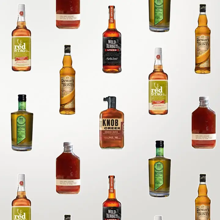 Flavored whiskey photo composite