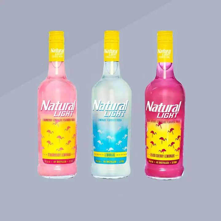 Natural Light Vodka bottles