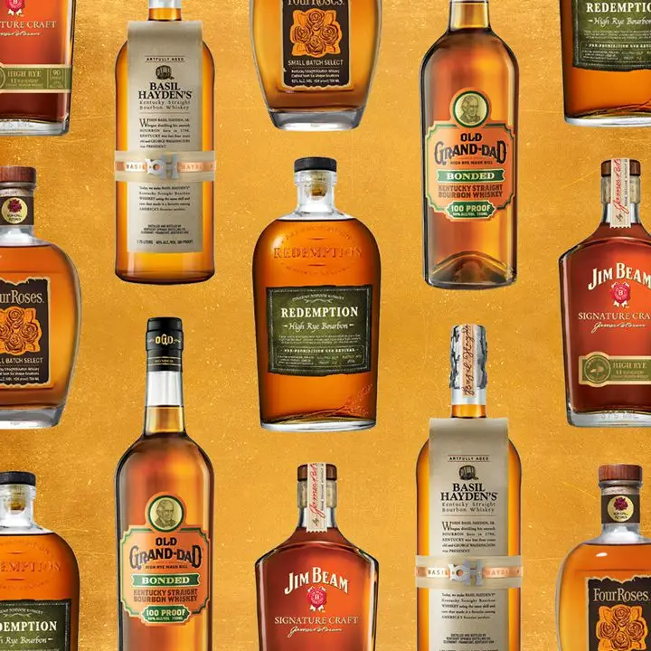 High Rye bourbon bottles