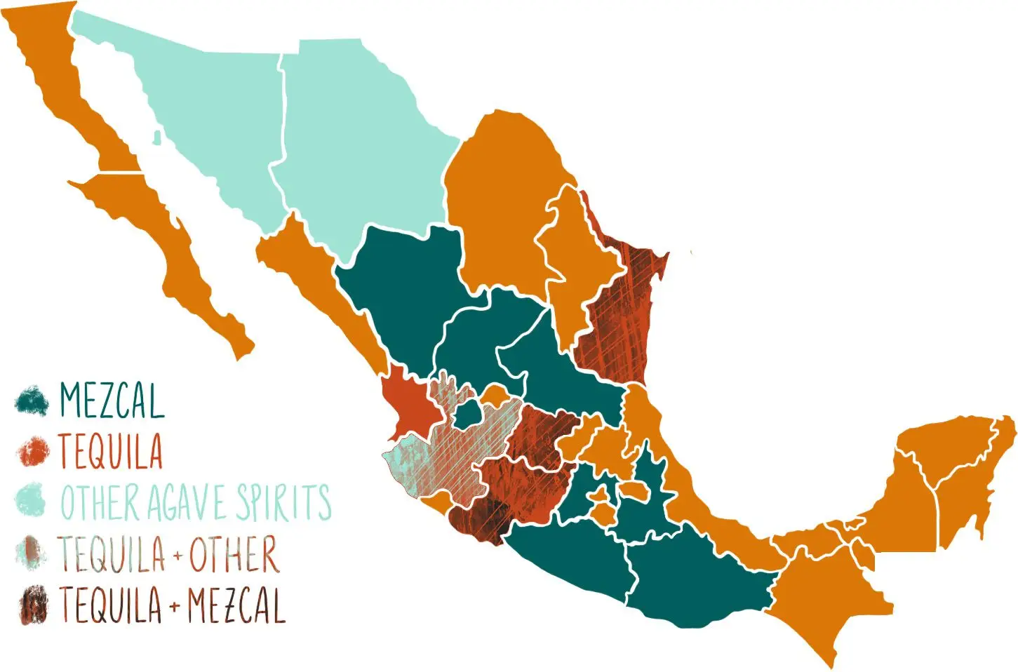 Mezcal regions map