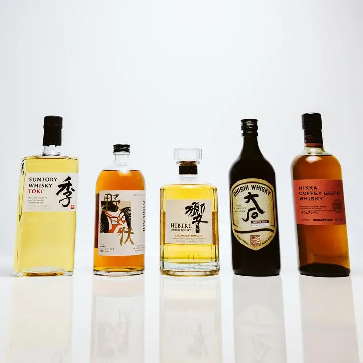 Japanese whisky bottles