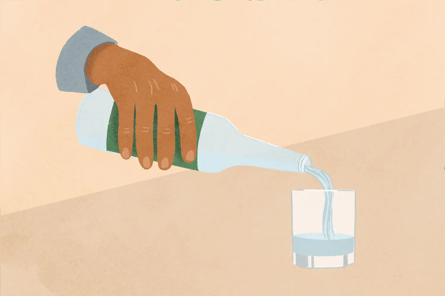 illustration of hand pouring tequila
