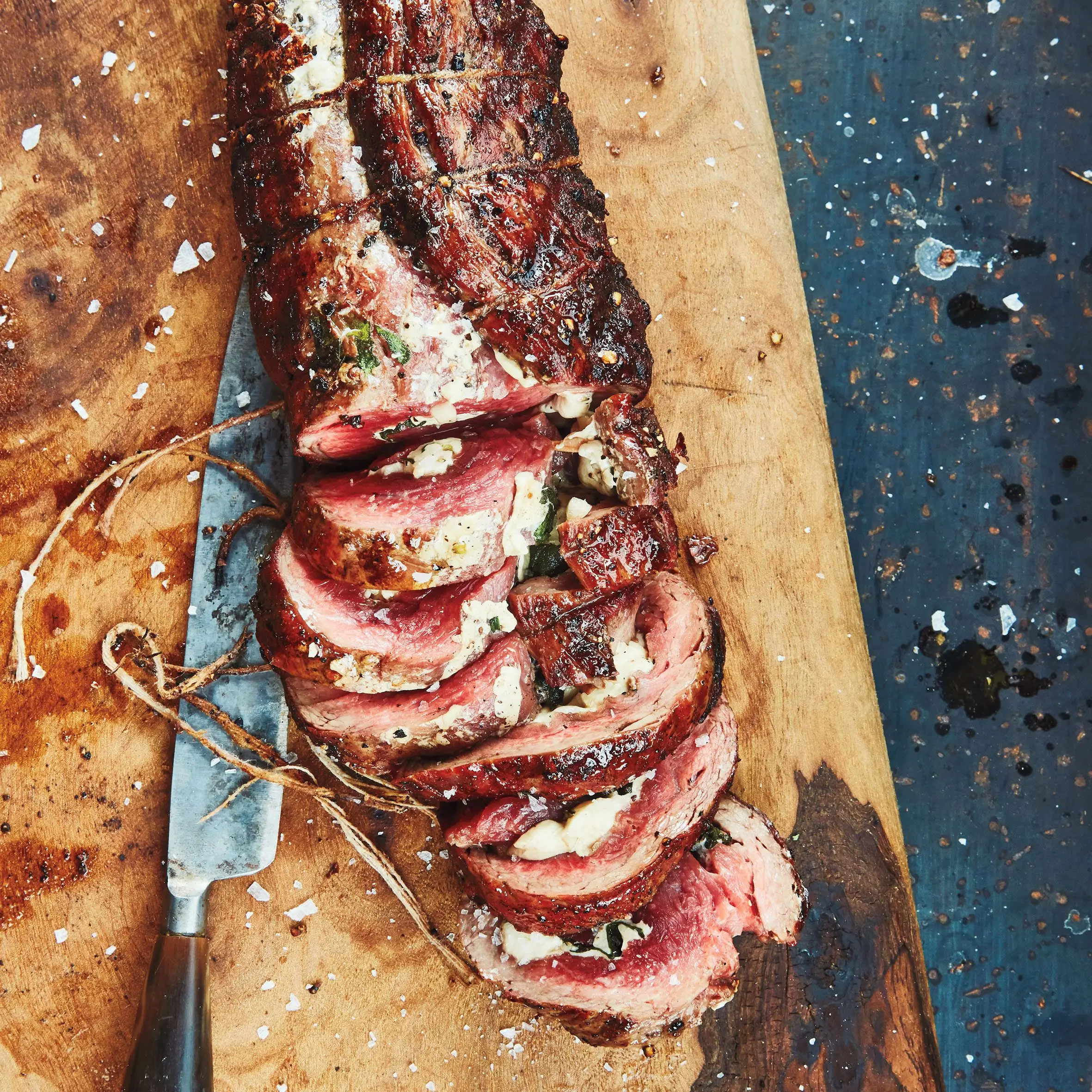 Bife de flanco recheado