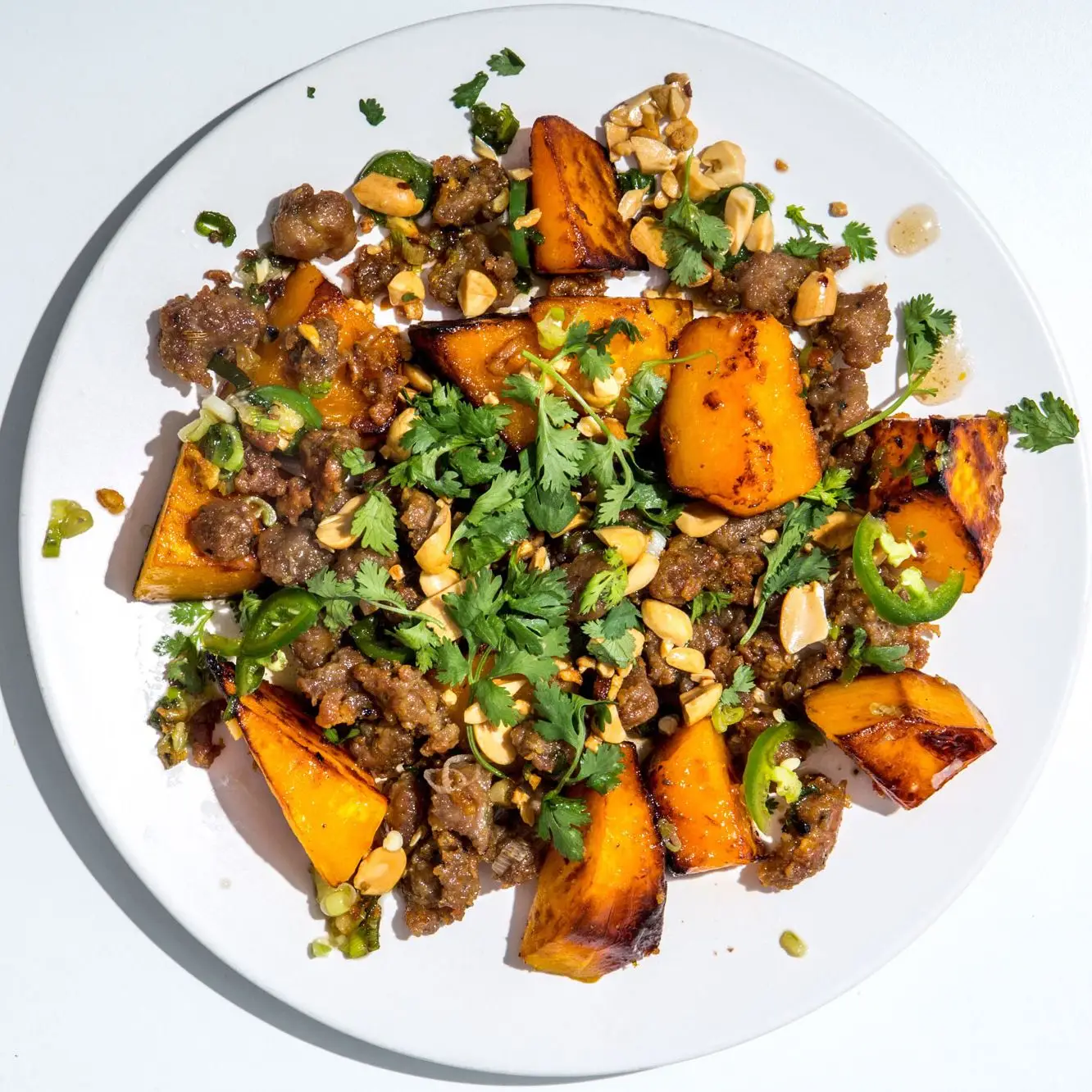 Kabocha Squash e carne de porco fritar