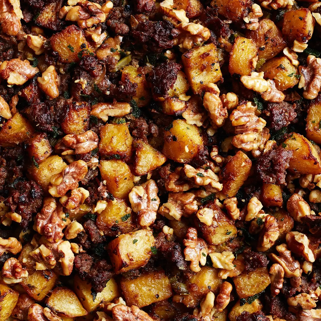 Aparelamento de noz de porco com abóbora e sálvia