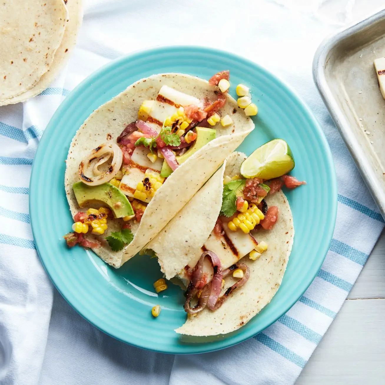 Tacos de queijo grelhado