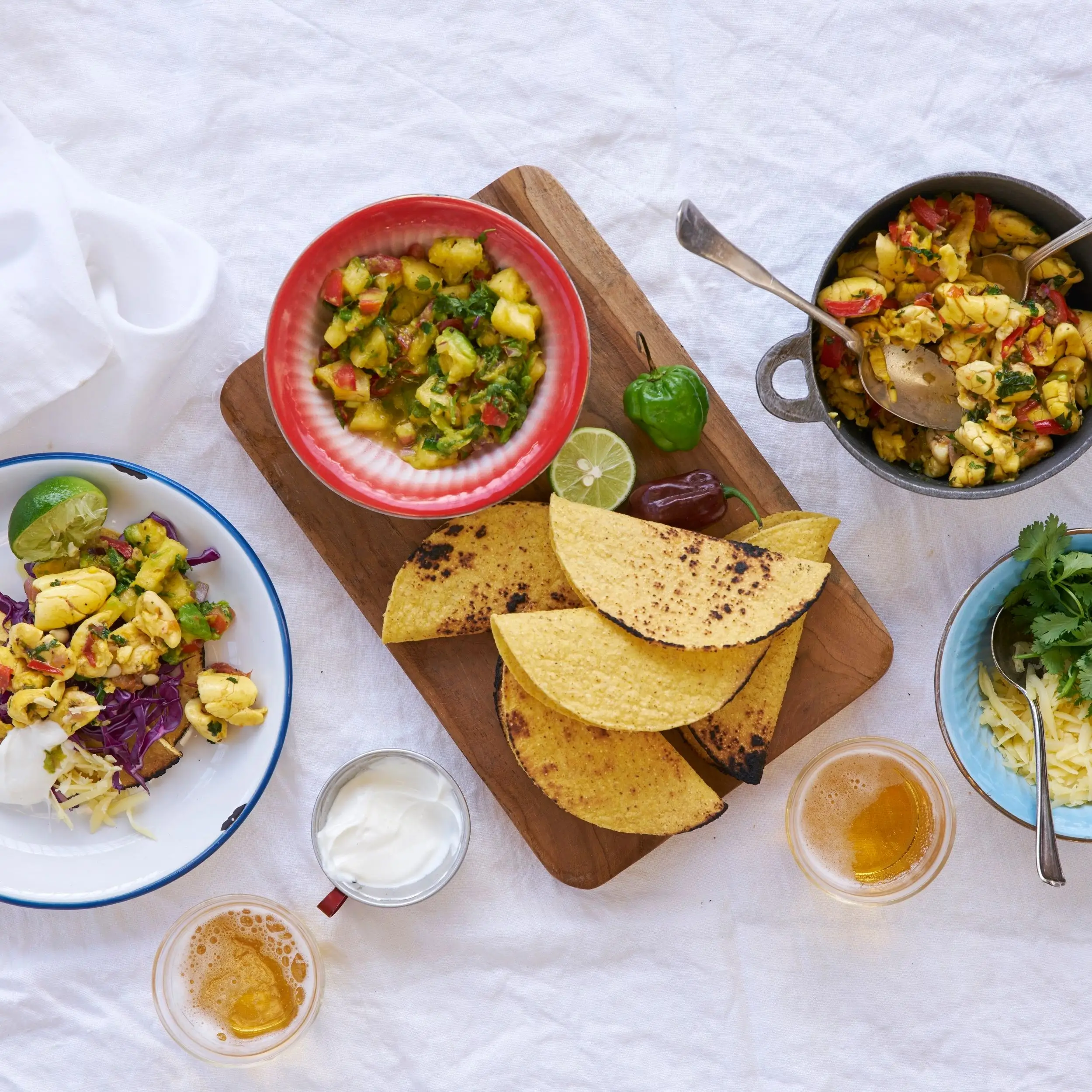 Ackee Tacos com guacamole da ilha