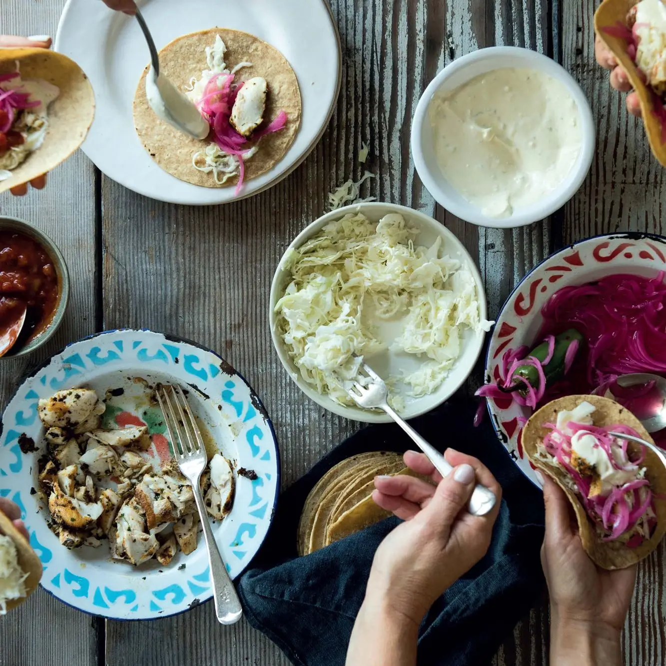 Tacos de peixe baixo