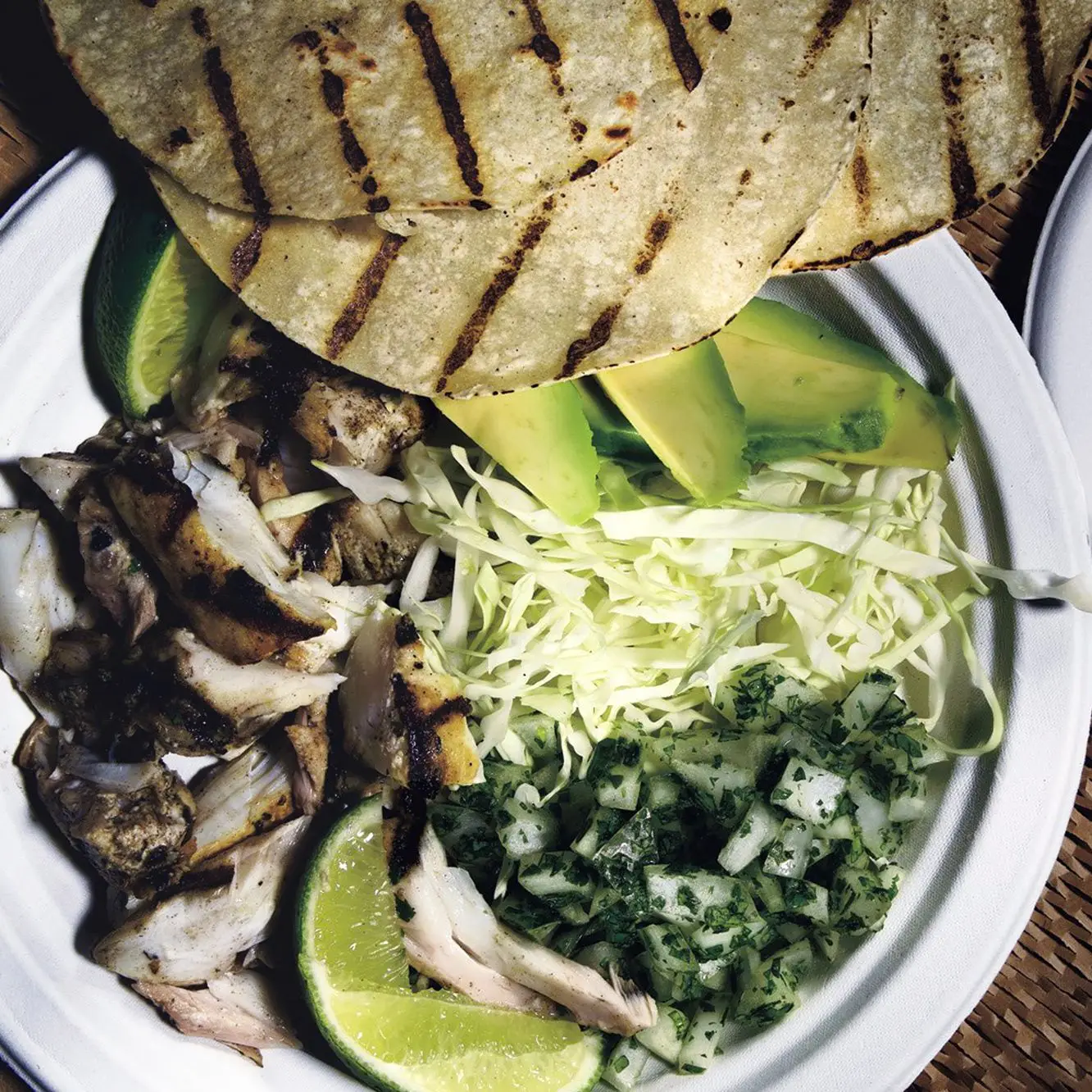 Tacos de peixe grelhado