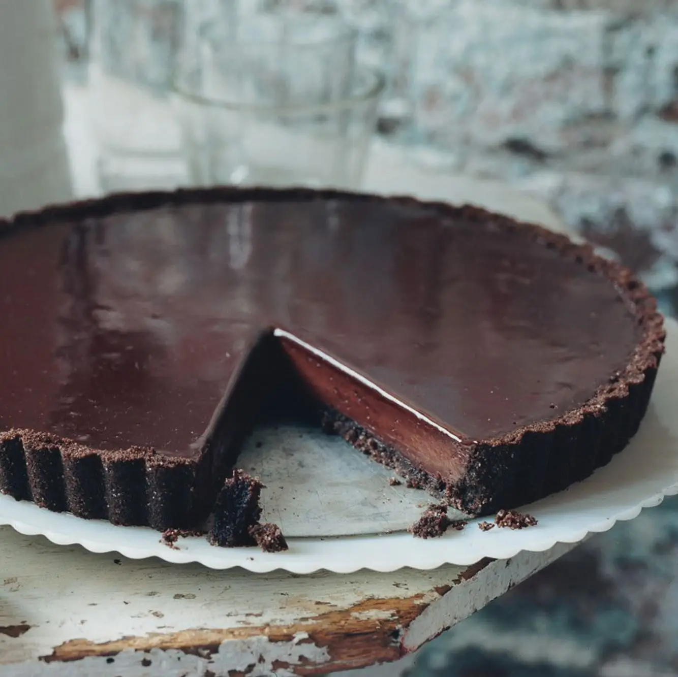 Torta de chocolate com chocolate chocolate