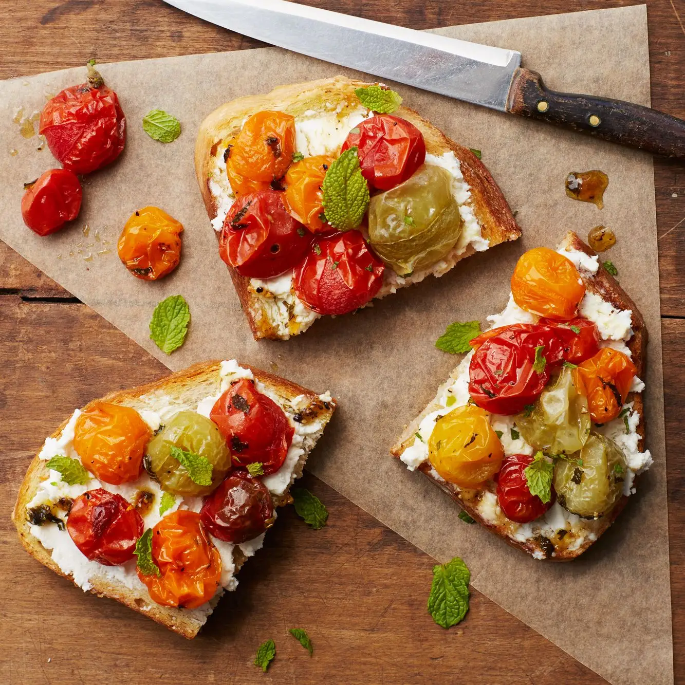 Ziegenkäse und Minze braten