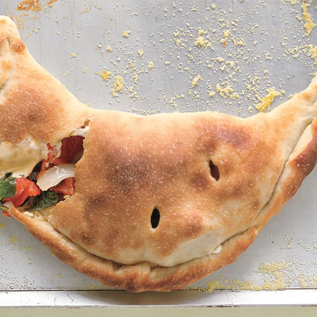 Malones de espinafre e pimenta vermelha