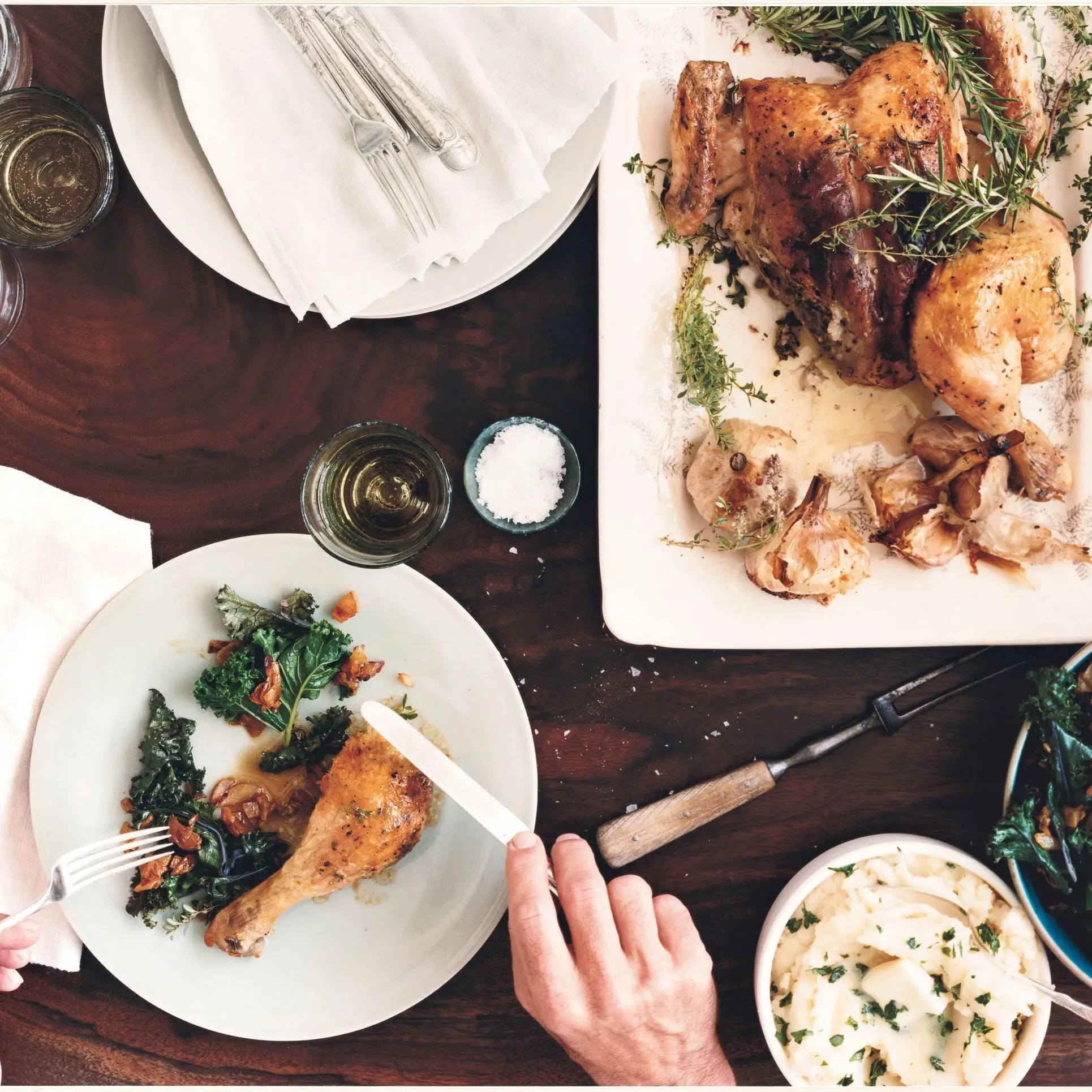 Pieczony kurczak z pastą rozmarynową