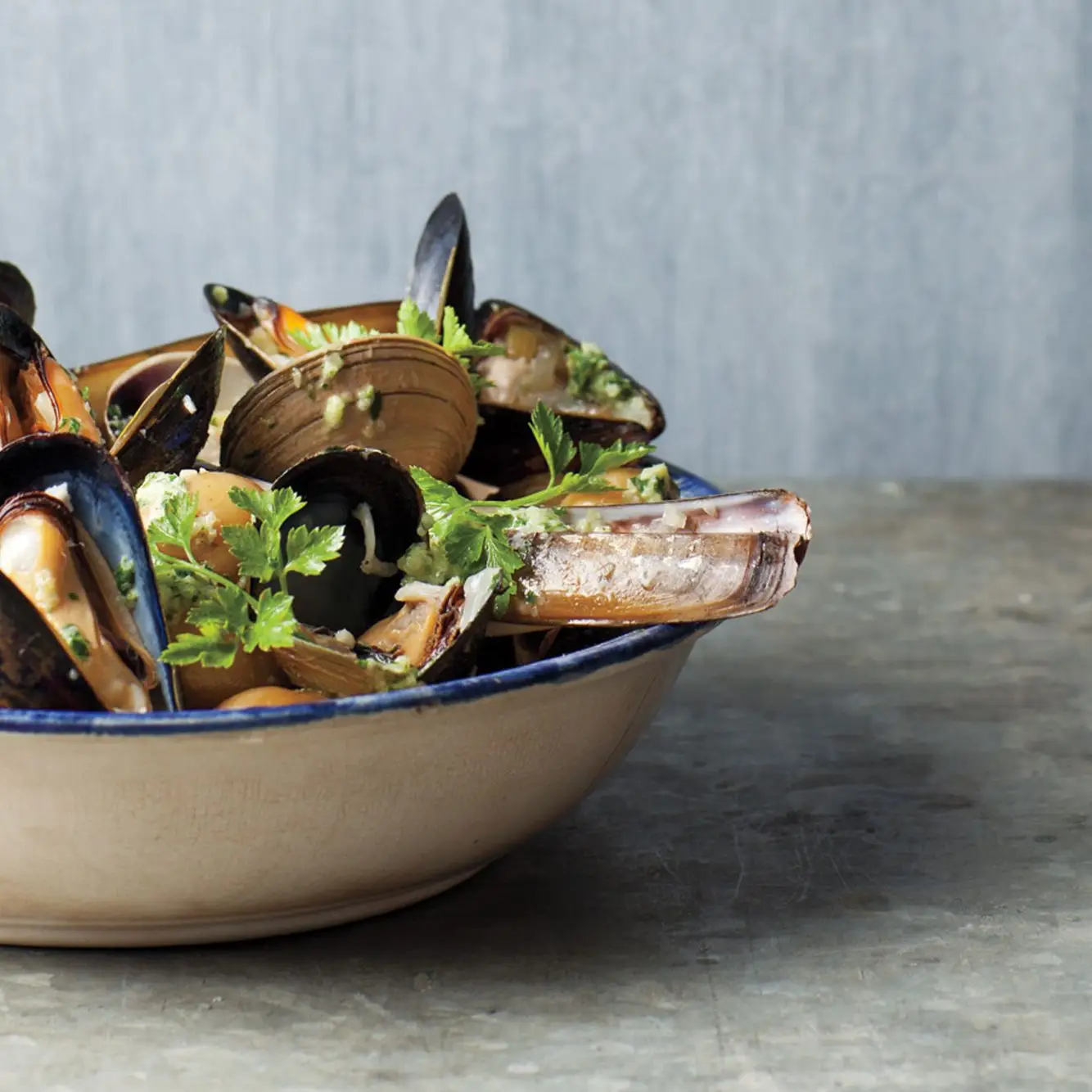 Meeresfrüchte und Kartoffeln am Seemann